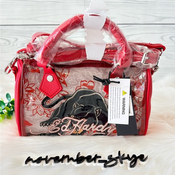 Ed Hardy Panther Red and Clear Mini Bag - Picture 4 of 10